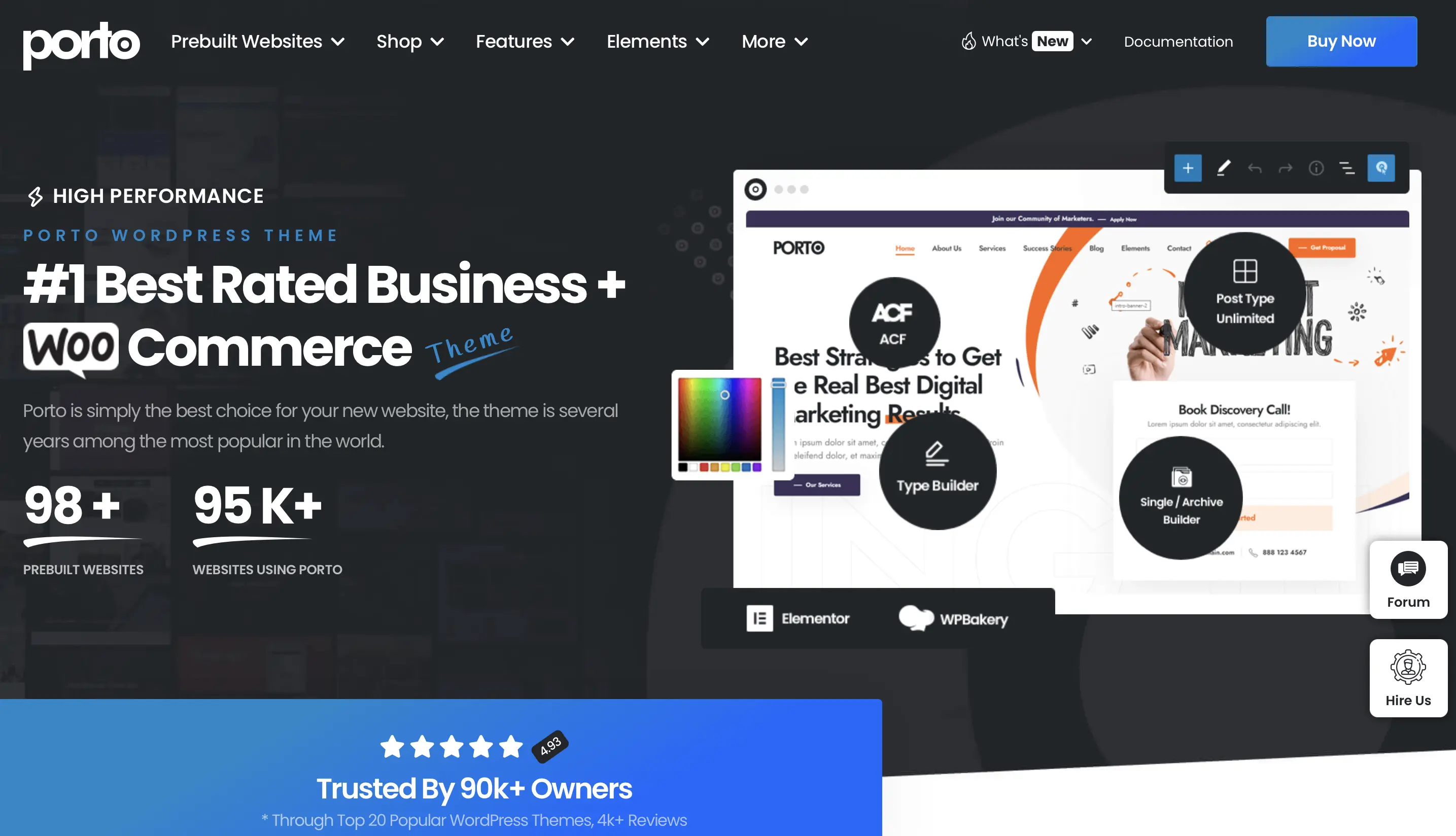 Image: Website of the WooCommerce theme, Porto