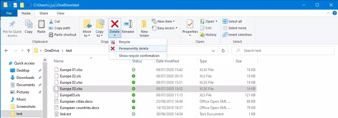Image: Deleting files immediately