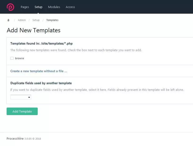Image: “Add New Templates” menu