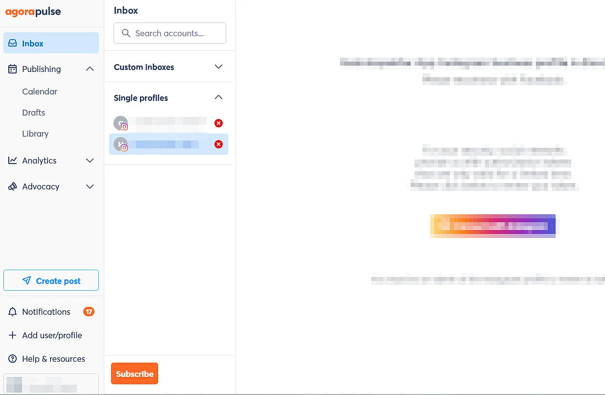 Agorapulse user interface Image: Agorapulse user interface