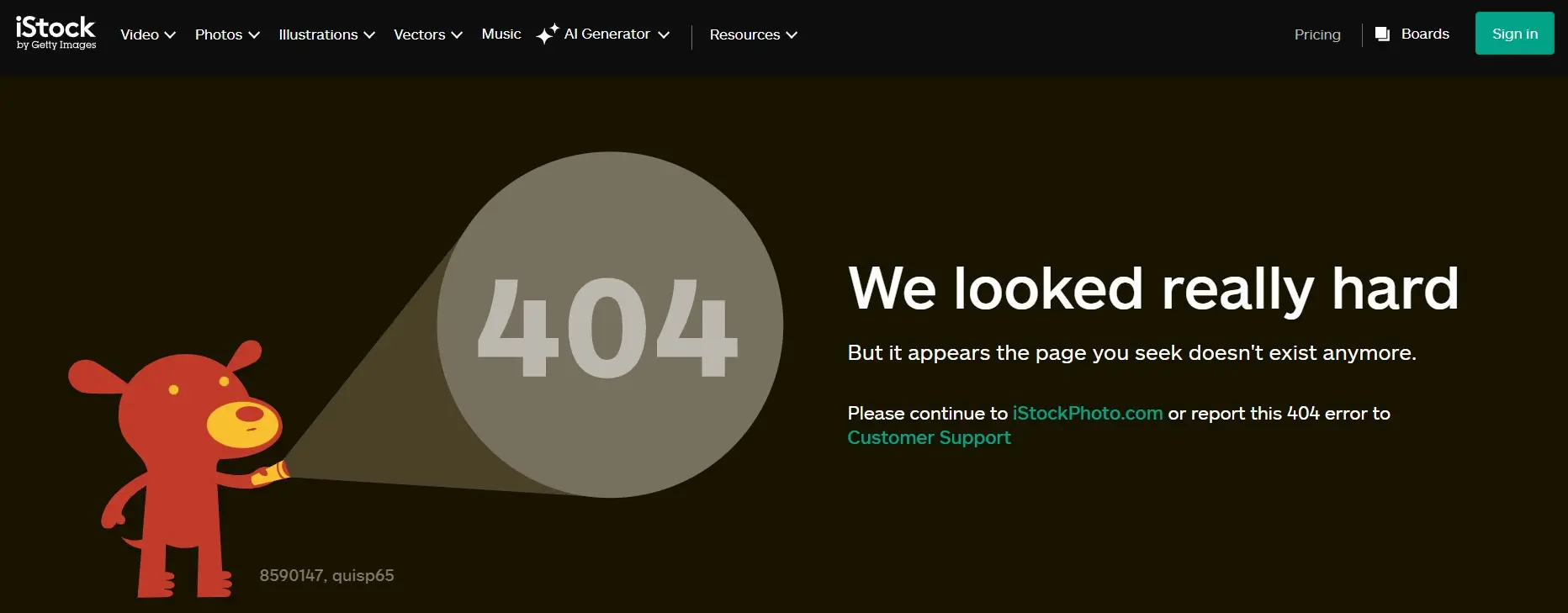 404 page of iStock Image: 404 page of iStock