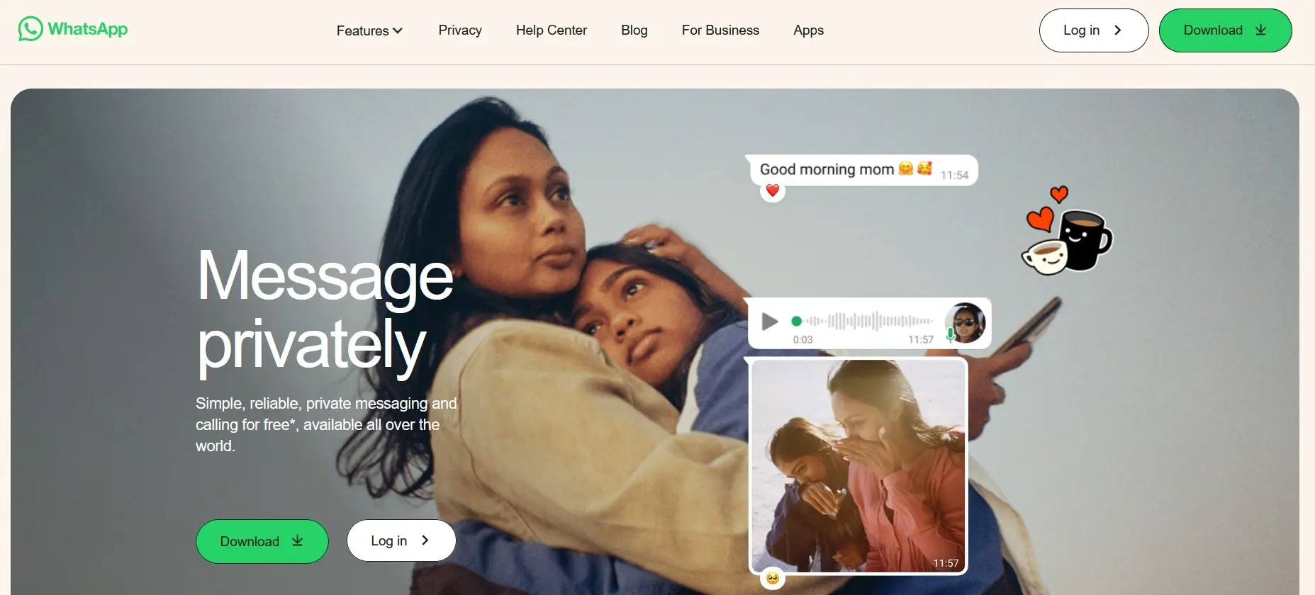 WhatsApp website Image: WhatsApp website