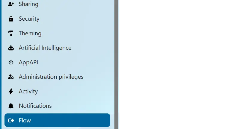 ‘Flow’ button in Nextcloud Image: ‘Flow’ button in Nextcloud