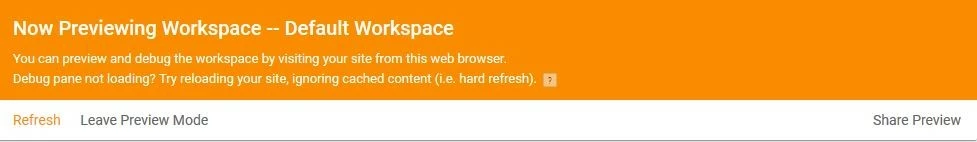 Image: Google Tag Manager: active preview mode message
