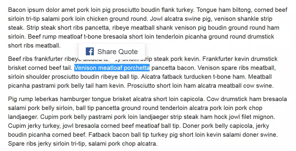 Image: Facebook‘s Share Quote function