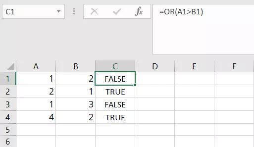 Image: OR function in multiple cells