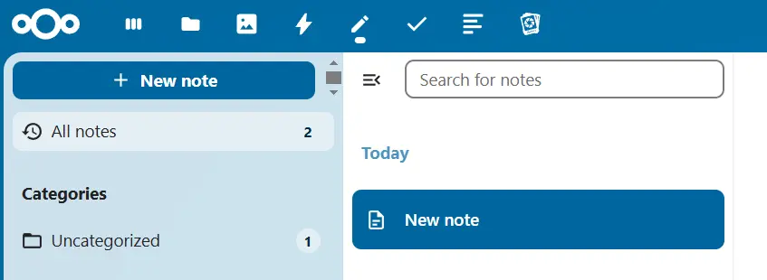 Creating notes in Nextcloud Notes Image: Creating notes in Nextcloud Notes