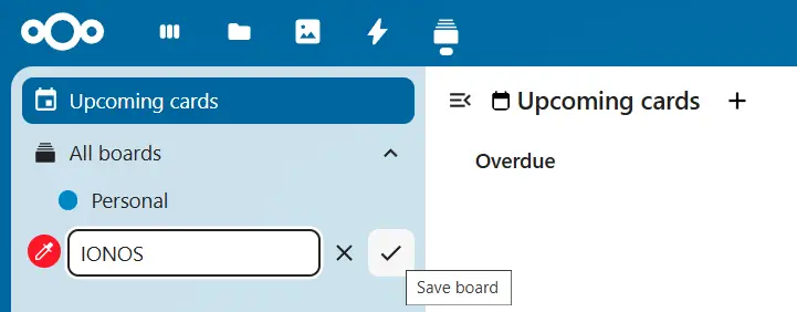 Saving a board in Nextcloud Deck Image: Saving a board in Nextcloud Deck