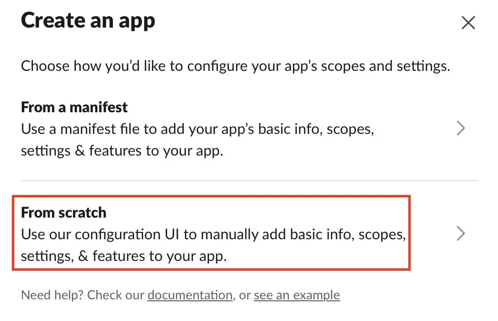 Image: Create a Slack app from scratch