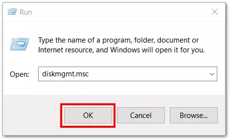 Image: Calling up Disk Management