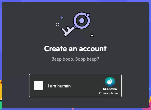 Image: Captcha during Discord registration