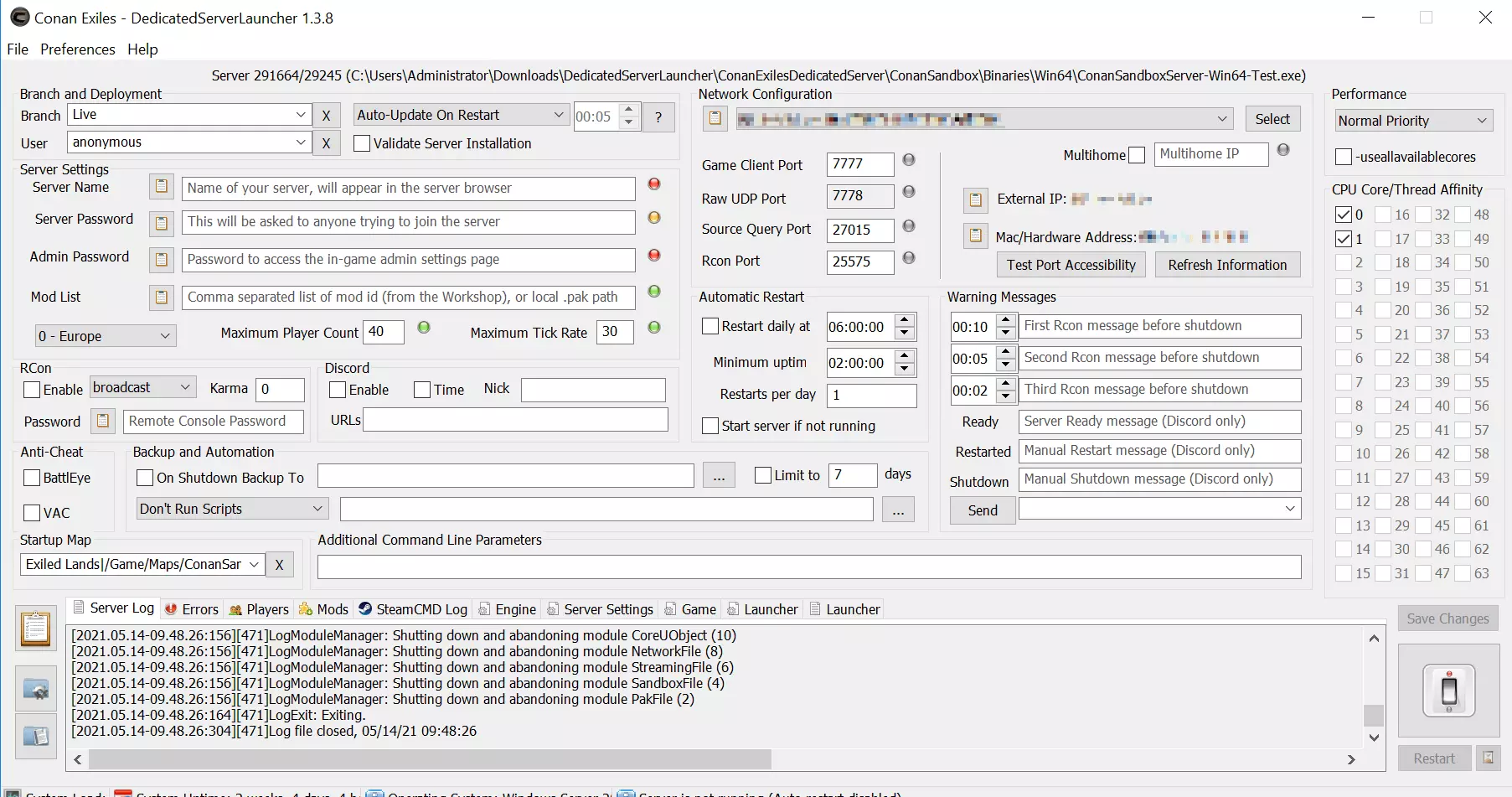 Image: Conan Exiles Dedicated Server Launcher by Funcom