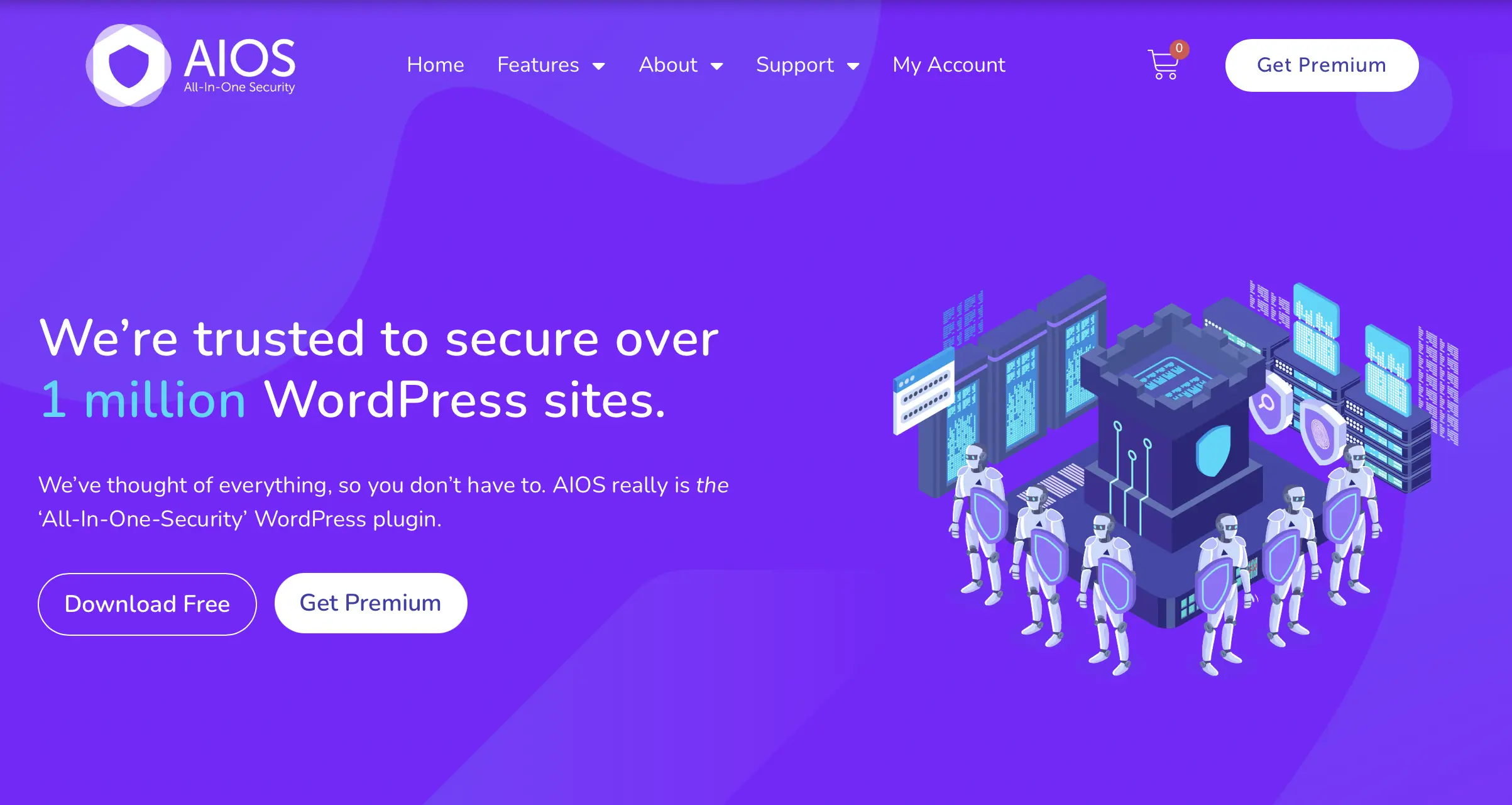 Image: Website of the All In One Security plugin