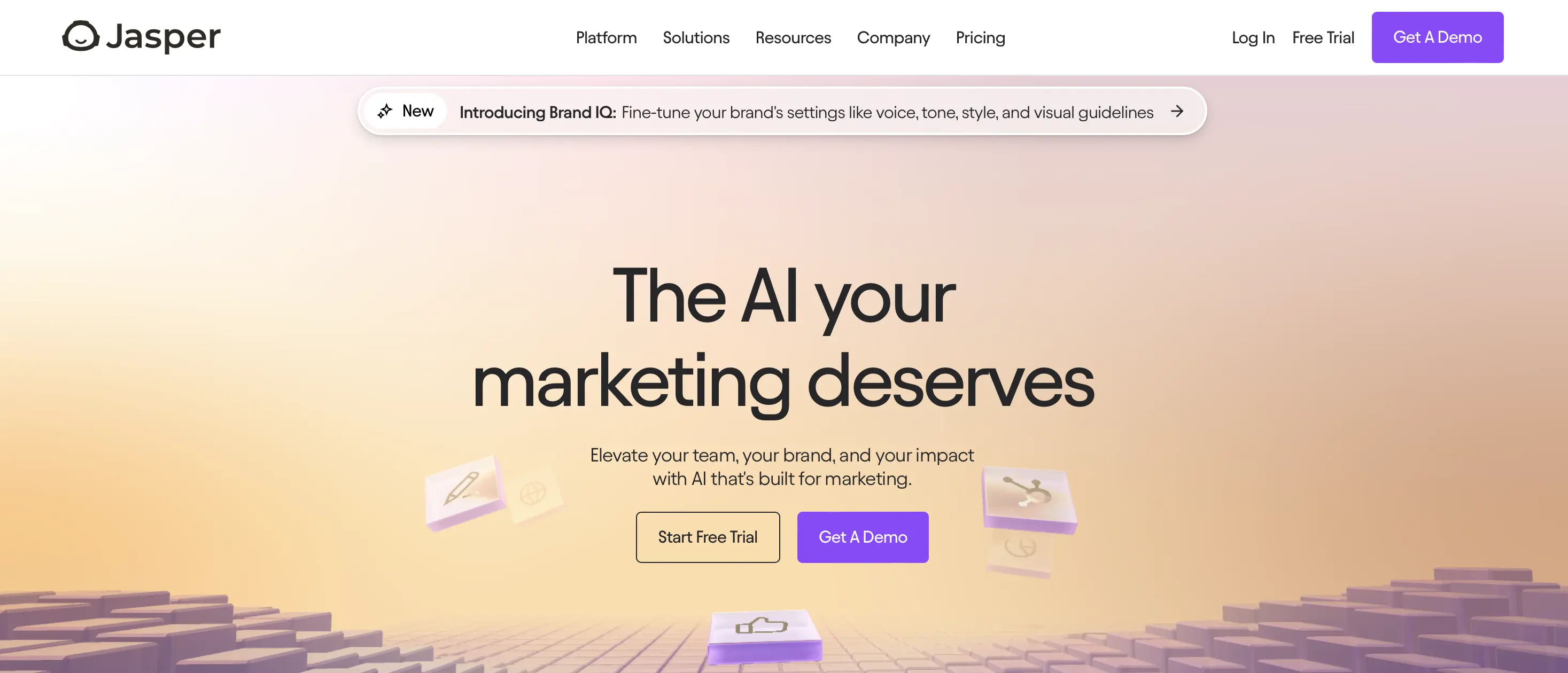 Image: Screenshot of Jasper AI website