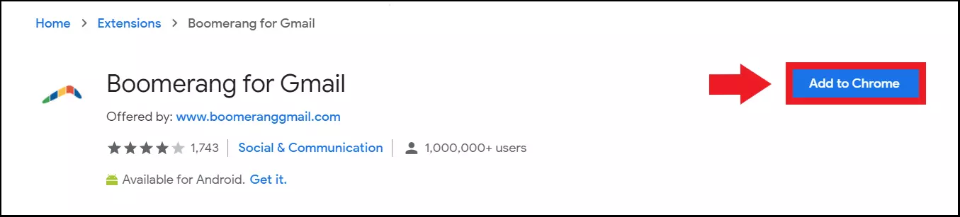 Image: Click ‘Add to Chrome’ to the right of the selected add-on