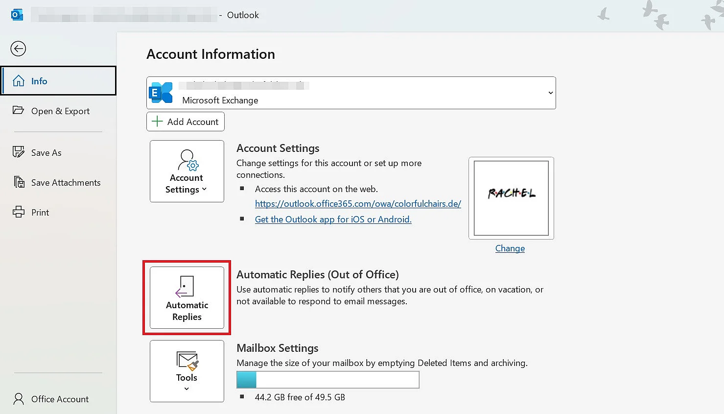 Click on ‘Automatic Replies’ Image: Click on ‘Automatic Replies’