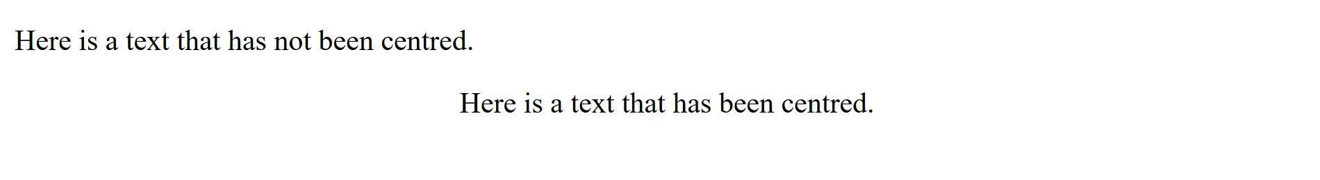 HTML centring example Image: HTML centring example