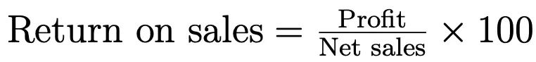 Image: Return on sales: Formula