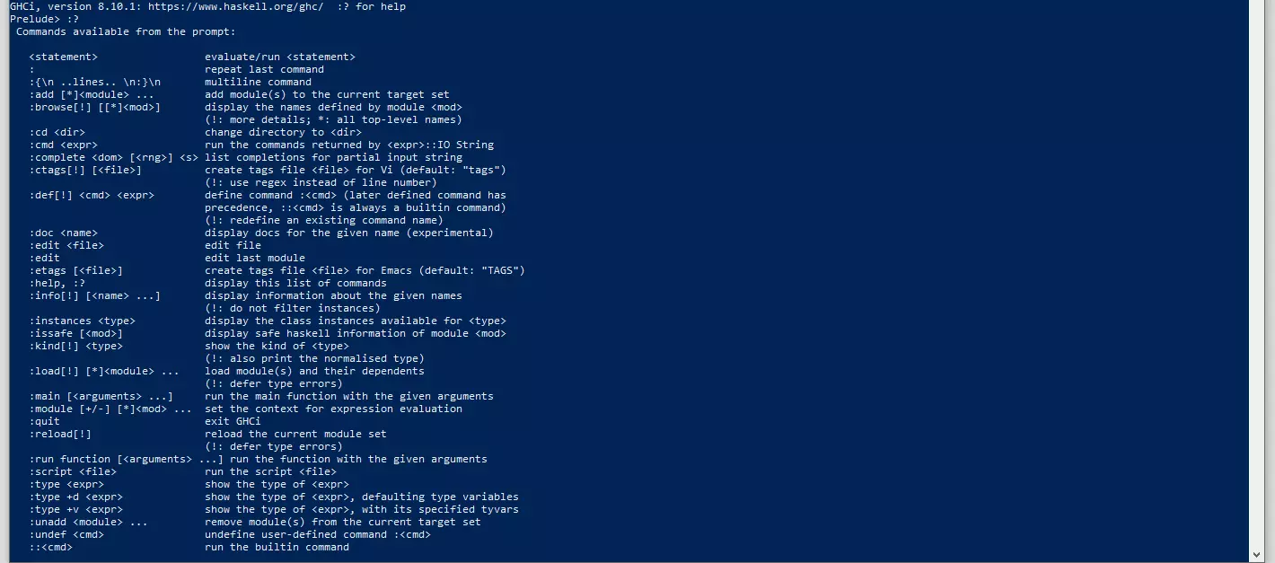 Image: Haskell tutorial: overview of ghci commands 