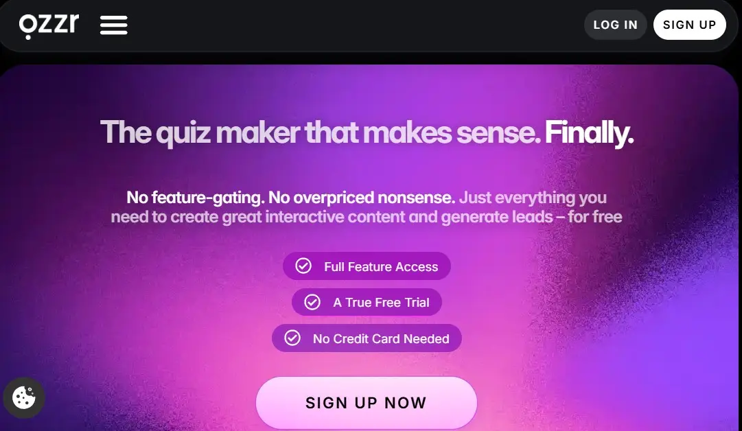 Qzzr website Image: Qzzr website