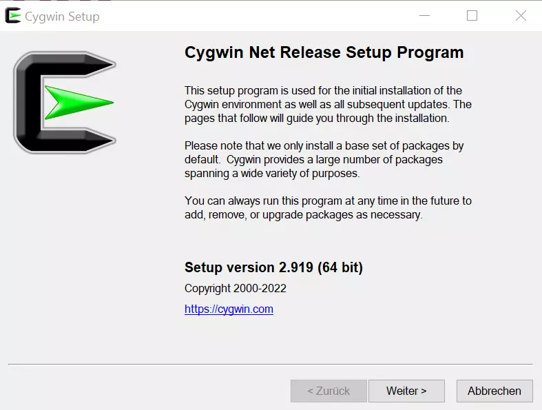 Image: Screenshot of Cygwin installation