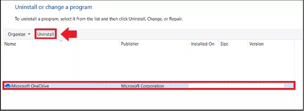 Image: The list of the programs in the Windows Control Panel