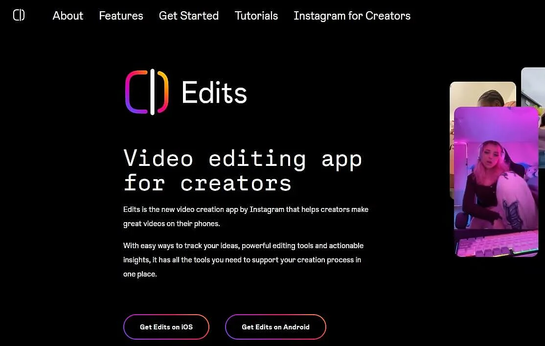 Image: Overview page for Edits