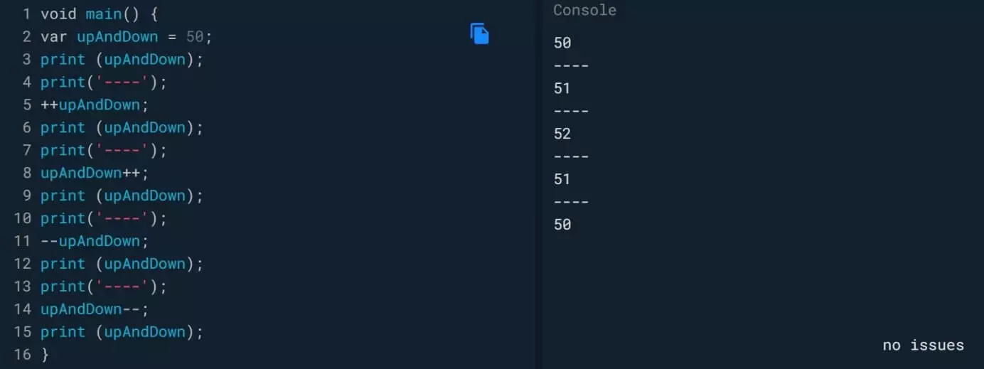 Image: Learn DART Programming: increasing and decreasing a number