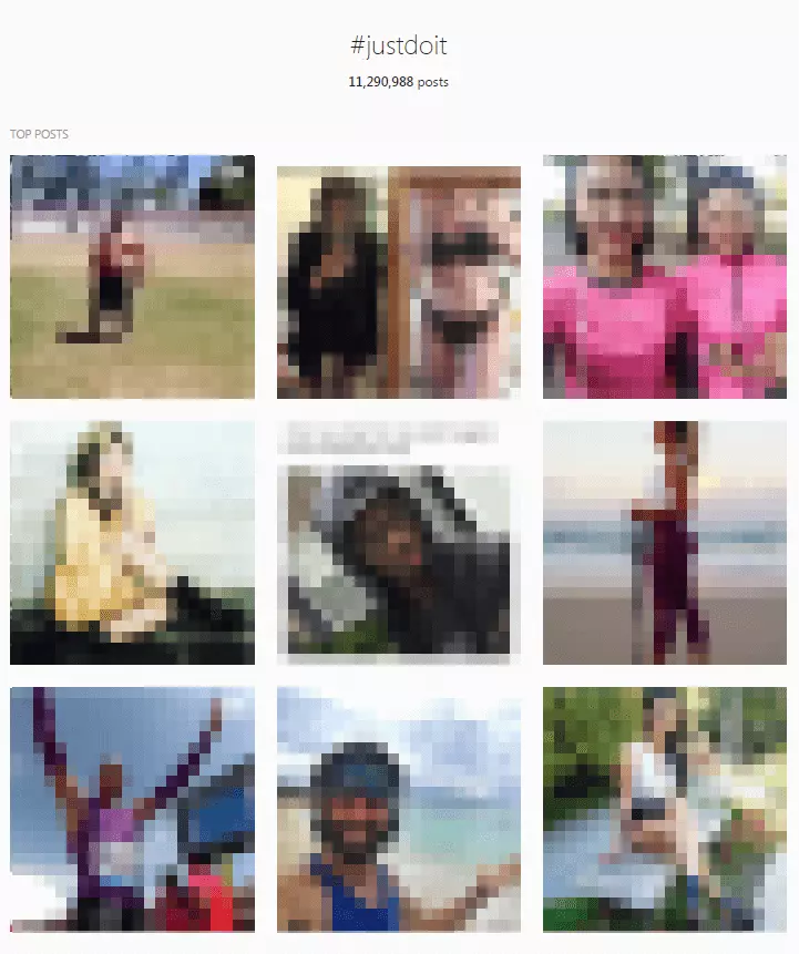 User-generated content found under the #justdoit hashtag