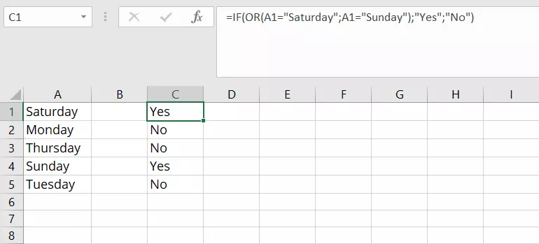 Image: Excel OR function with user-defined return values