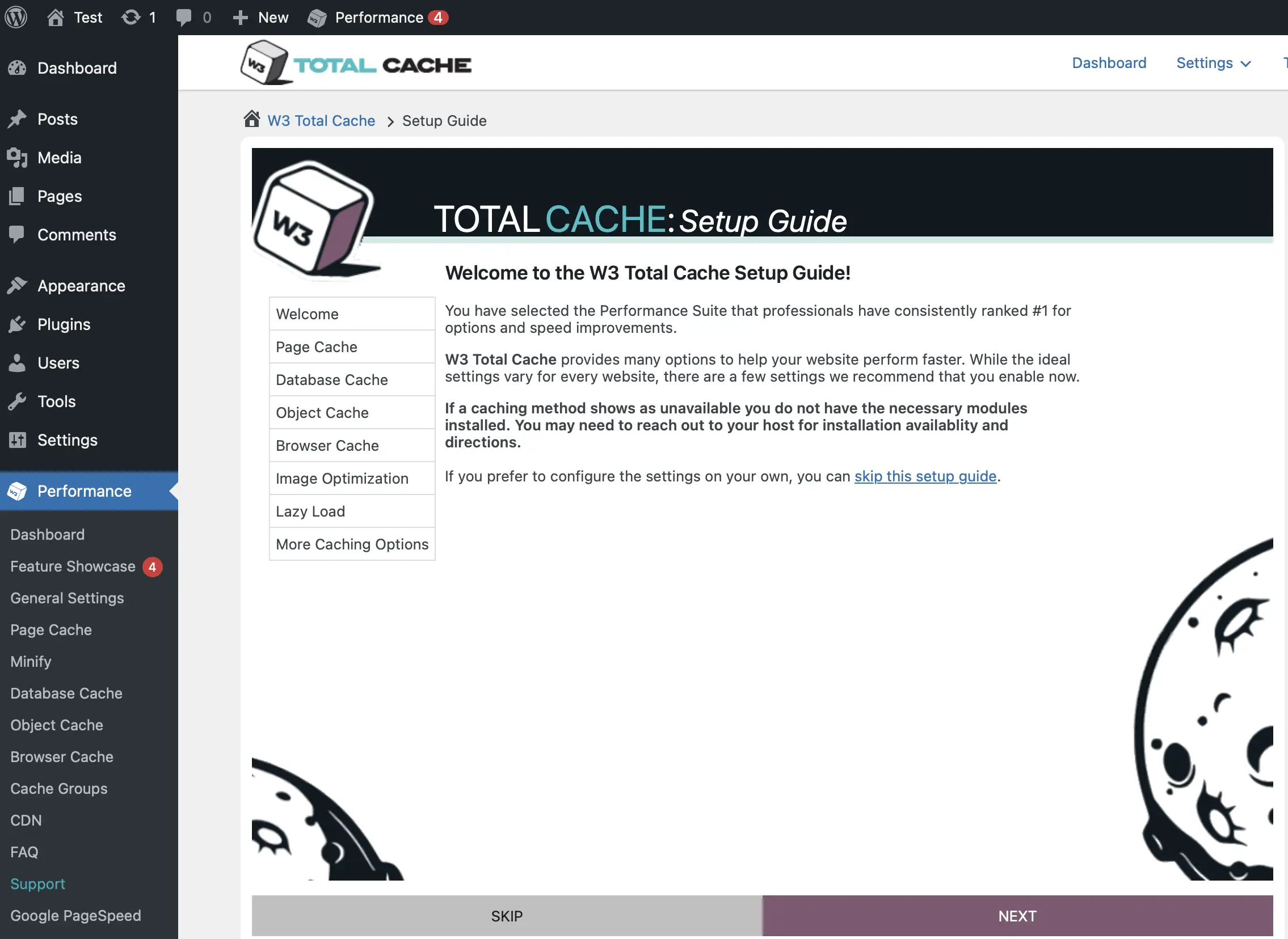 W3 Total Cache backend options Image: W3 Total Cache backend options