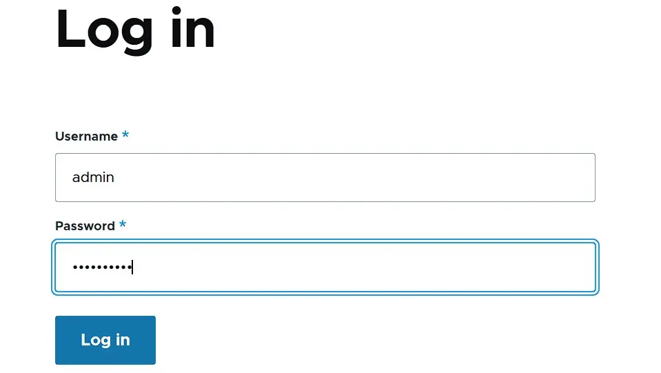 Drupal login window Image: Drupal login window