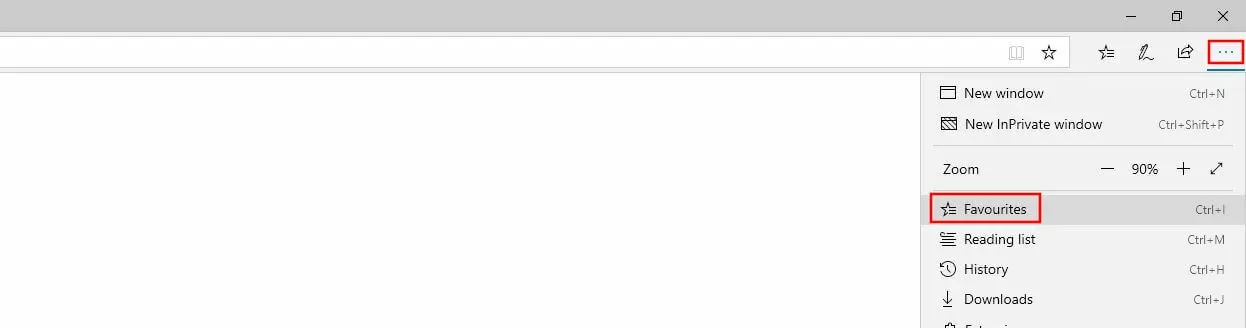 Image: Microsoft Edge: “Settings and more”