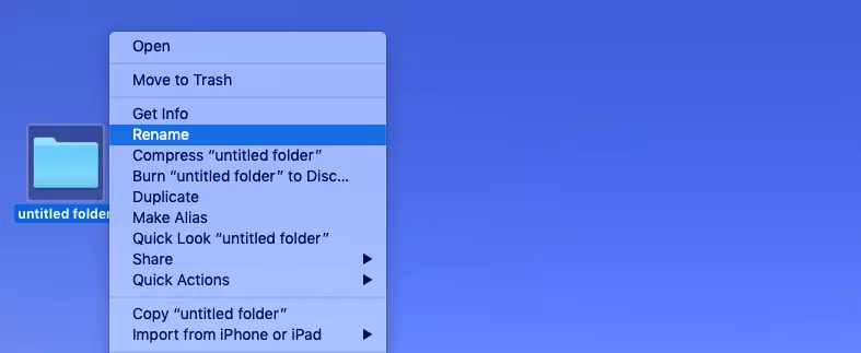 Image: Mac: create new folder: Rename folder
