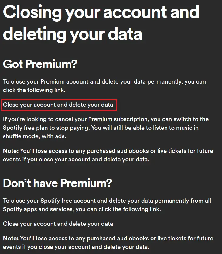 Delete Spotify account: Close account and delete all data Image: Delete Spotify account: Close account and delete all data
