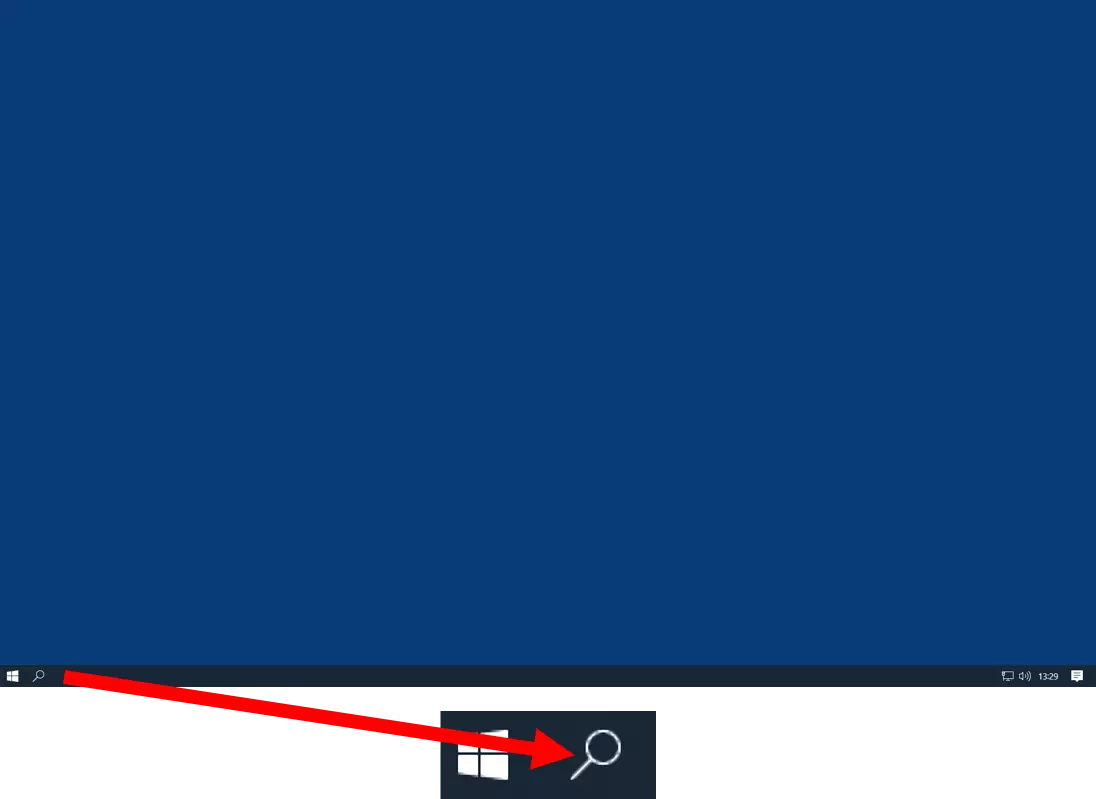 Image: Windows 10: Search function button