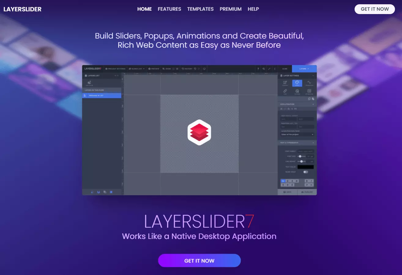 Image: Screenshot of the LayerSlider slider plugin website