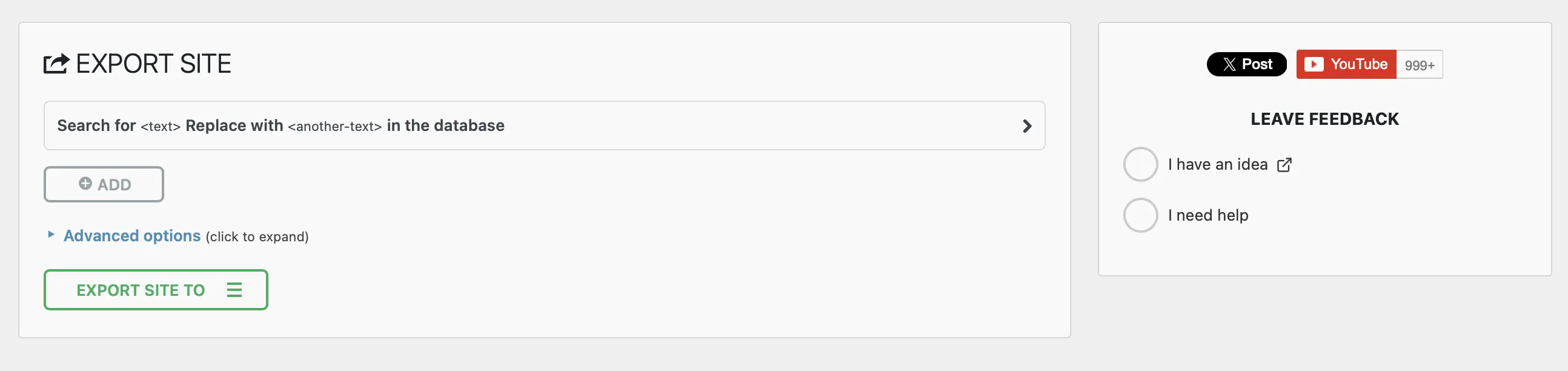 Image: All-in-One WP Migration screenshot
