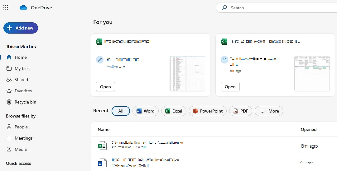 Image: Screenshot of the OneDrive menu with a Microsoft account