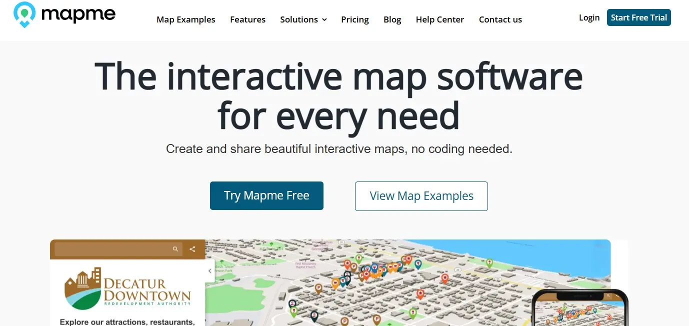 Mapme user interface Image: Mapme user interface