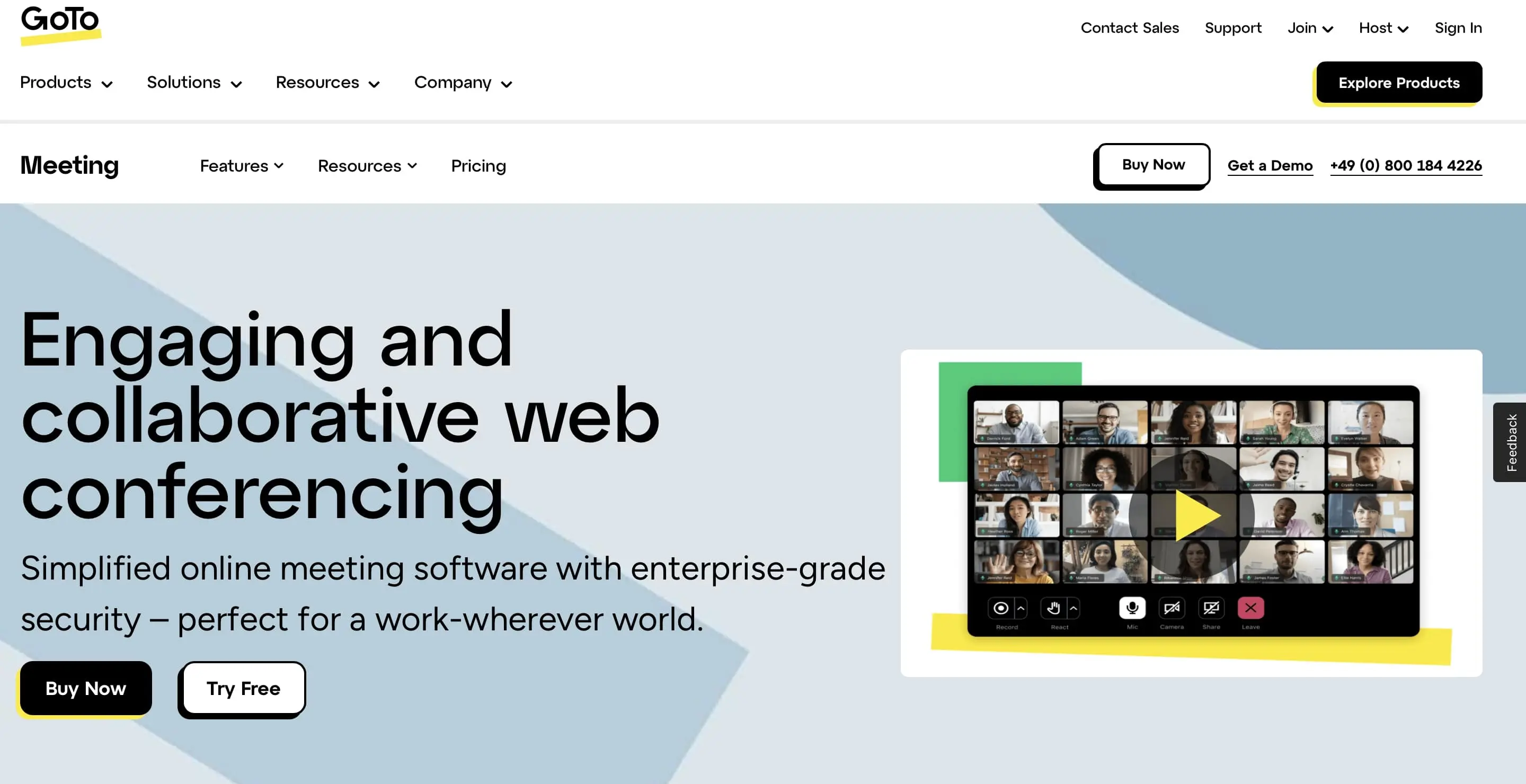 Screenshot of the GoTo Meeting website Image: Screenshot of the GoTo Meeting website