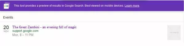 Image: Google Structured Data Testing Tool: preview function