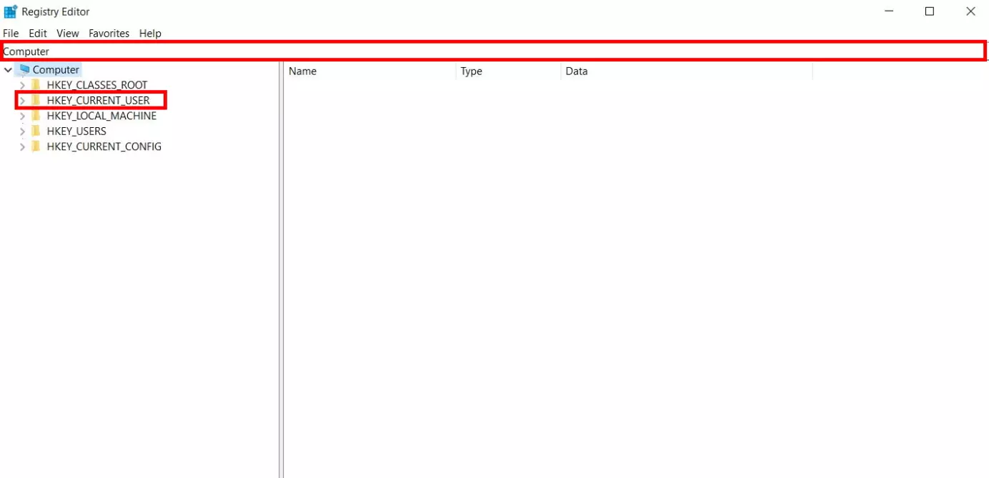 Image: Windows 10: Registry editor