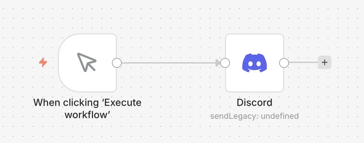 Minimal workflow with Discord in n8n Image: Minimal workflow with Discord in n8n