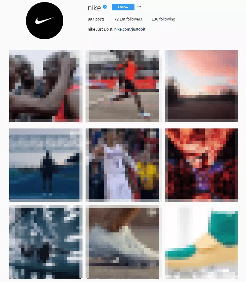 Nike’s business account in browser view