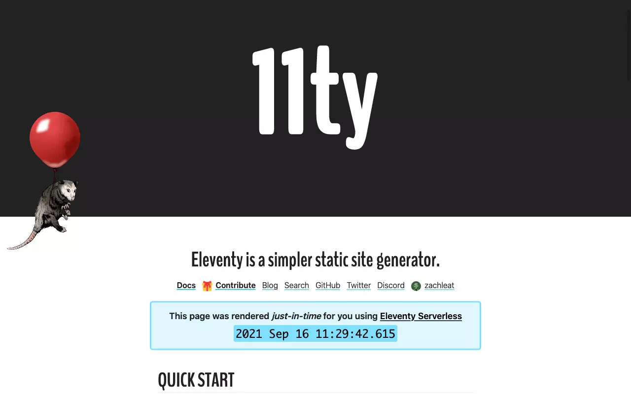 Image: Screenshot of Eleventy