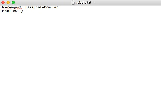 Image: Screenshot of a robots.txt file that excludes a specific crawler