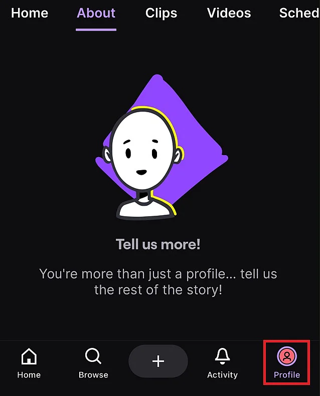 Image: Profile picture in the Twitch app