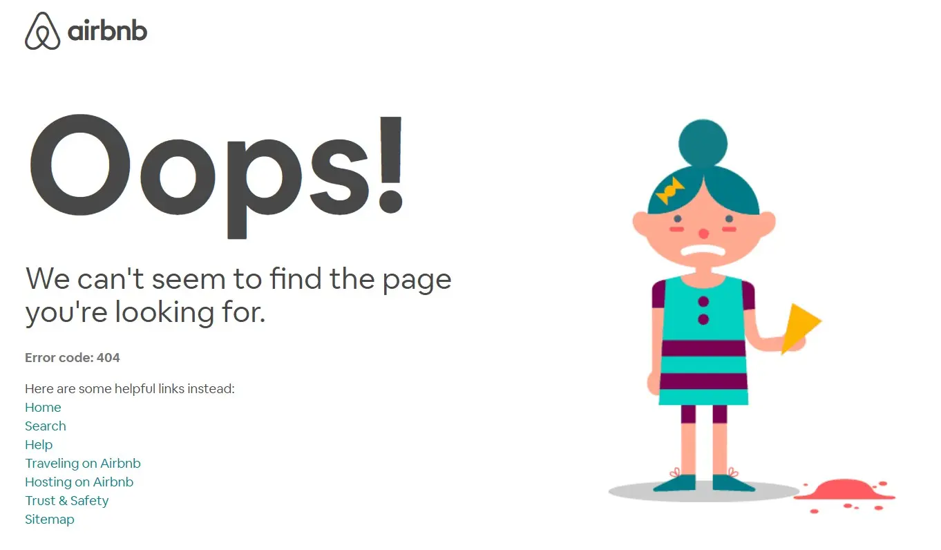 404 page of Airbnb Image: 404 page of Airbnb