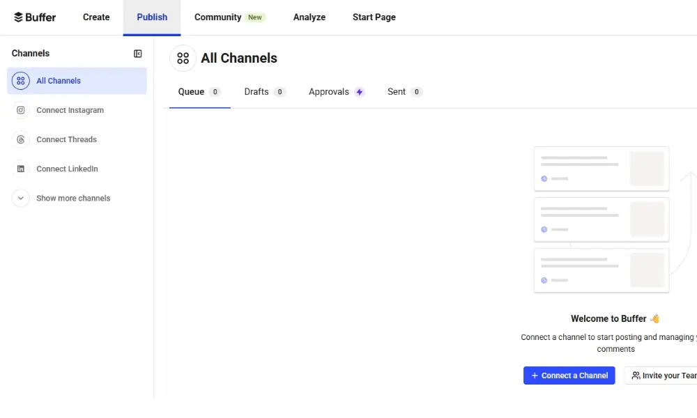 Buffer user interface Image: Buffer user interface